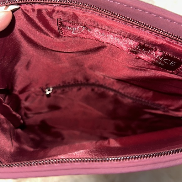 Ion Color Brilliance wine colored velvet clutch fold over bag - Picture 6 of 9